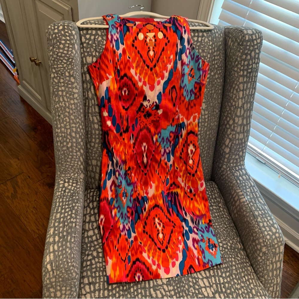 Red printed dress